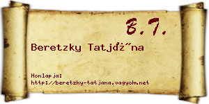 Beretzky Tatjána névjegykártya